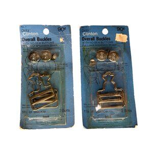 Vintage NEW Dritz Clinton Overall Buckles SET OF 2 for 1” straps 1-1/8” Buckle